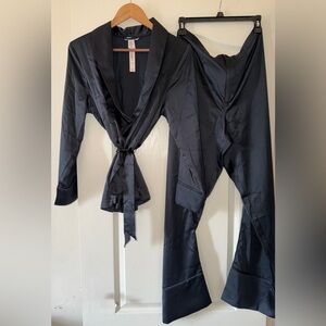 Black Robe Wrap with Pants